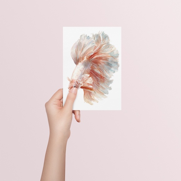 Watercolor Betta Fish Wall Art Print, Unframed - Vibrant Aquatic Elegance - Picture 5 of 6